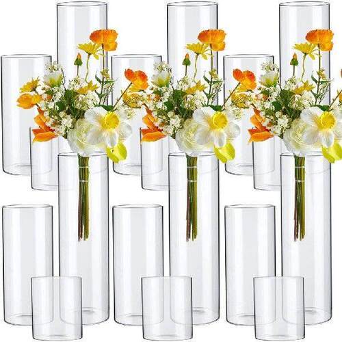 Glass Cylinder Vases 4 6 8 Inch Tall Clear Flower Vase Hurri