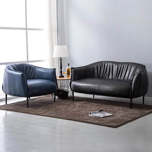 北欧现代简约懒人办公室客厅卧室咖啡厅阳台洽谈单双人组合皮沙发