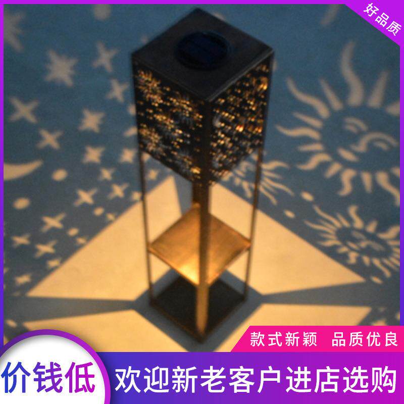 太阳能花盆架 双层放花 可发光太阳灯充电花盆架 夜晚可发光