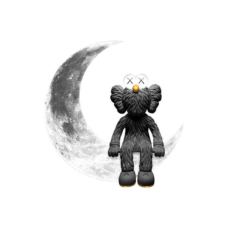 kaws潮流发光led灯画星球客厅装饰画入户过道玄关挂画晶瓷画批发