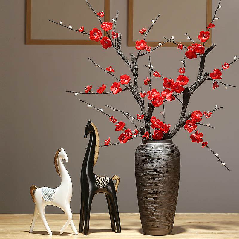 高档景花德镇陶瓷瓶现桌代厅简约欧式客餐创意干花插花装饰品摆件