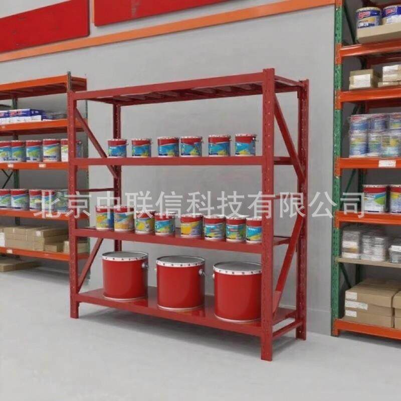 红色货架红色置物架油漆专卖店展示架乳胶漆货架防水涂料展示架