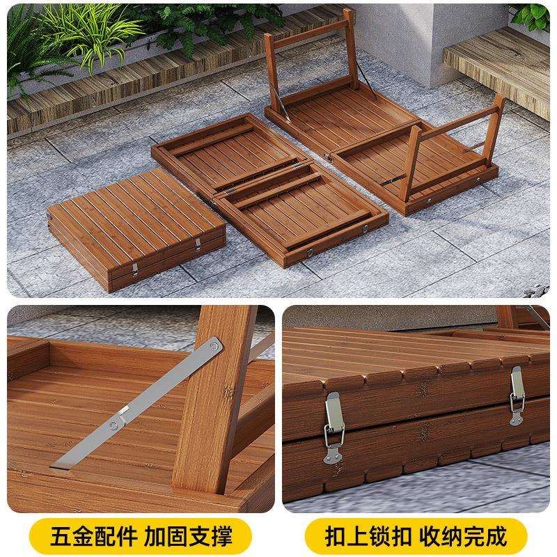 户外楠竹折叠桌椅免安装便携式摆摊露营小户型家用餐桌出租屋桌子