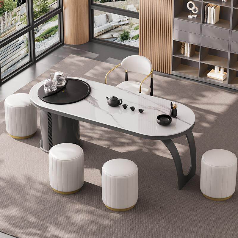 简约现代阳台岩板茶桌椅组合轻奢茶几2025新款高端办公室家用茶台