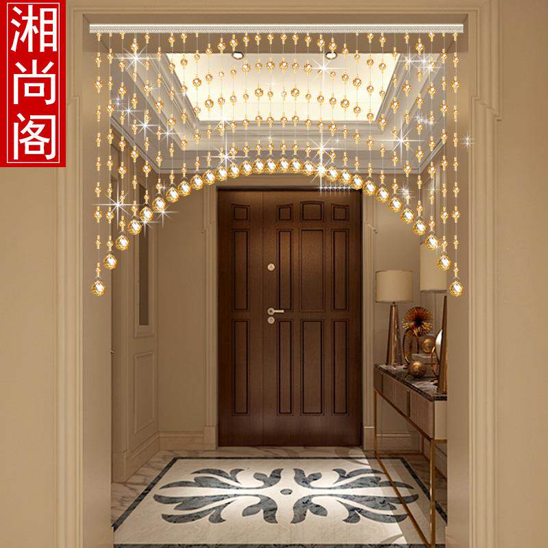 门帘挂帘隔断帘玄关餐客厅卧室成品免#ll水晶网红珠帘帘子卫生间