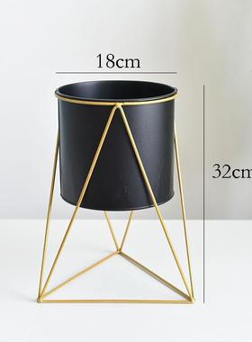 北欧铁艺花盆复古做旧装饰摆件