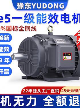 YE5三相异步电动机2.2/4/22/30/55/75/160w千瓦全铜380v一级能效