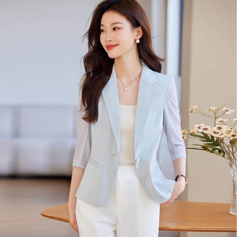 短款西服外套女小个子2024夏季新款百搭上衣气质休闲薄款女士西装