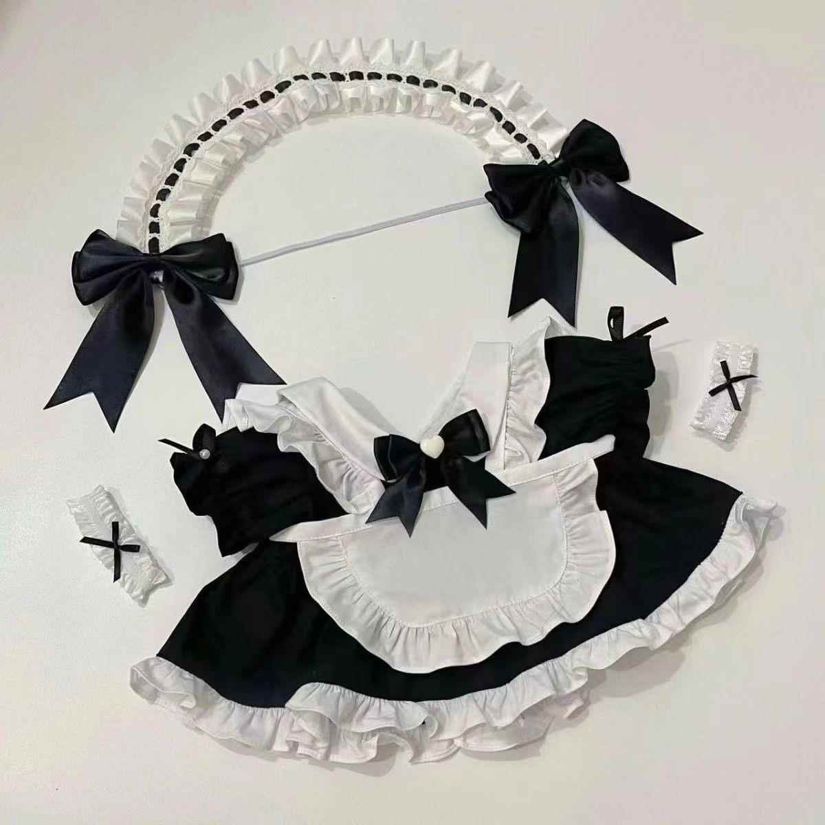 女仆装坐姿40厘米棉花娃娃40cm娃衣坐姿一番可爱女仆装套装