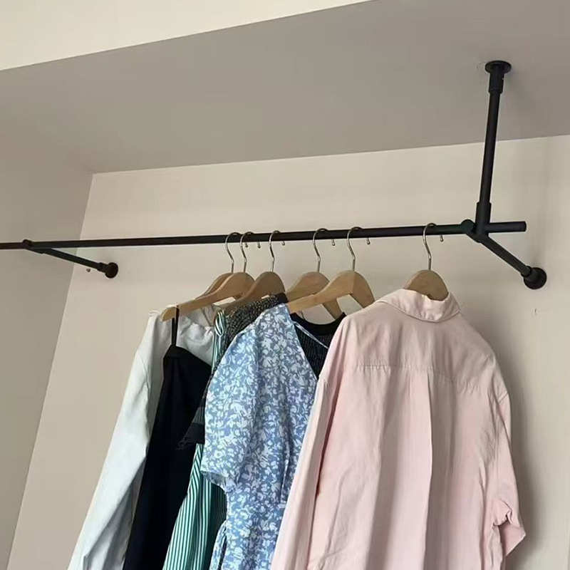 服装展示架墙上壁挂式挂衣杆衣服陈列挂衣架铝合金极简挂衣杆定制