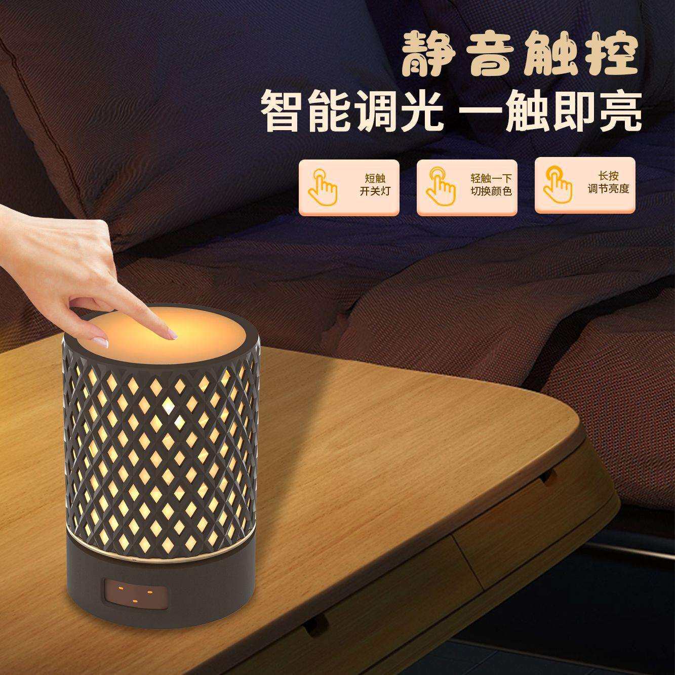 卧室超续航小夜灯婴儿喂奶三档调光灯旋转解压七彩柔光创意床头灯