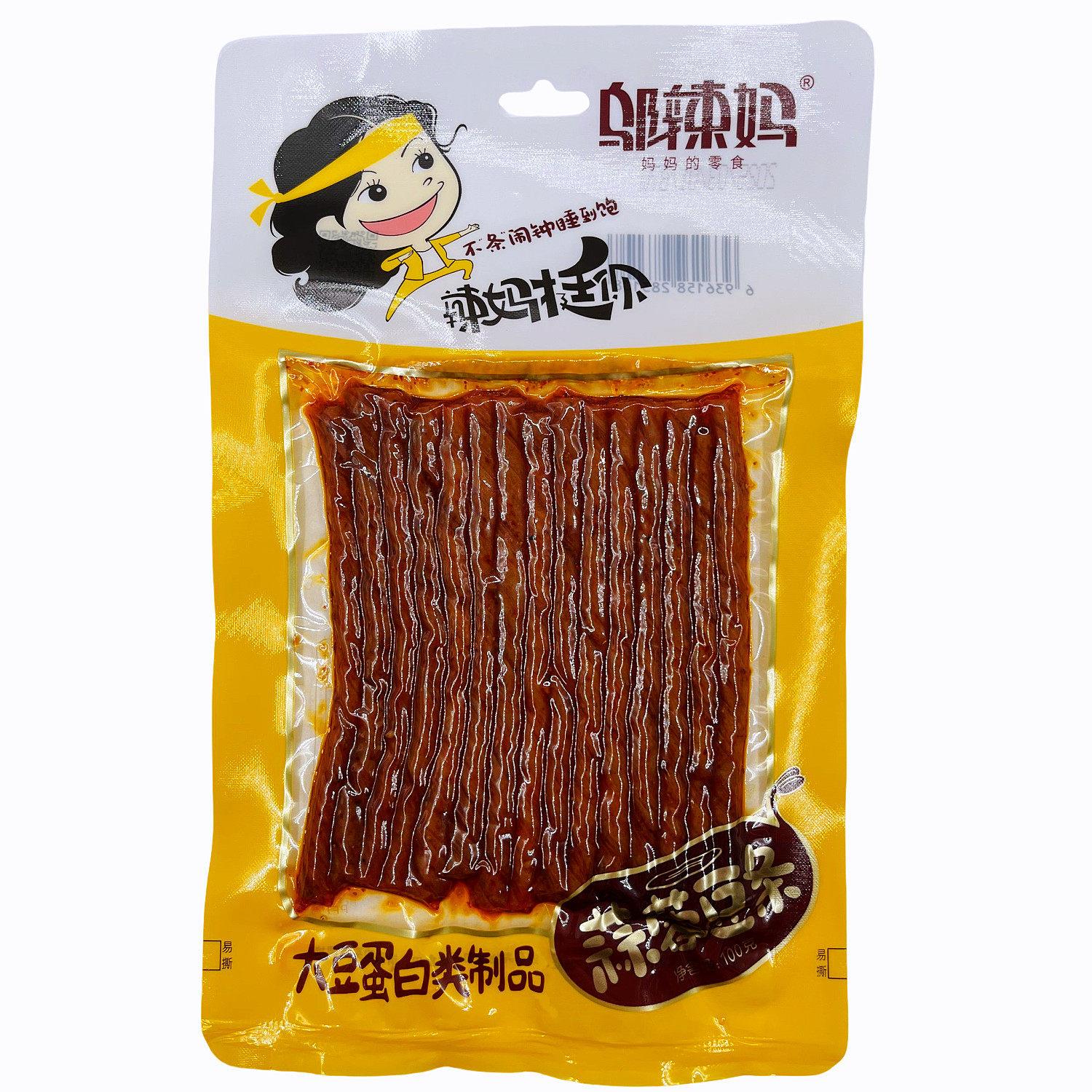 邬辣妈蒜蓉豆条一根筋辣条80后童年经典怀旧麻辣面筋零食解馋小吃