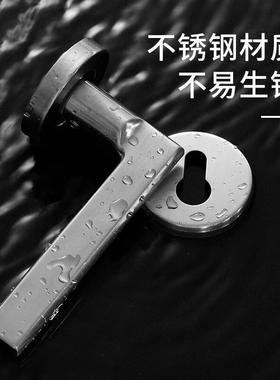 黑色30不锈钢门锁4卧室门锁家用静室内木门音磁房mxh吸分体锁具通