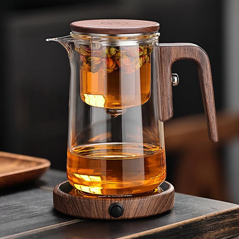飘逸杯2025新款茶水分离杯茶壶办公室用精品玻璃茶壶一人独饮茶具