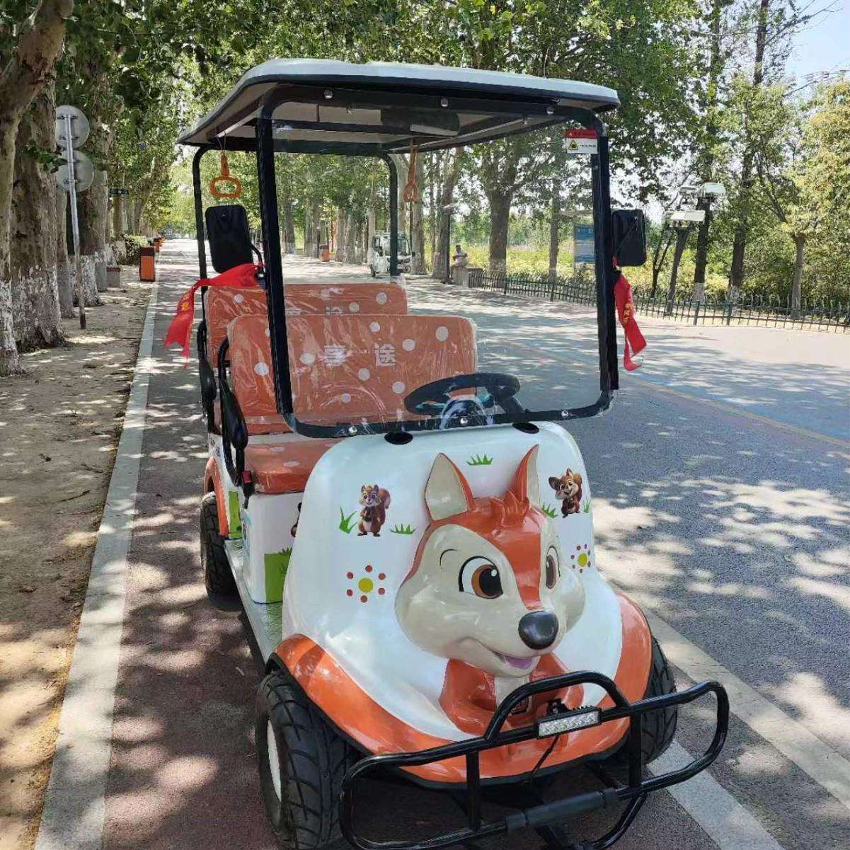 XT享途电动松鼠款2座-4座观光车游览车巡游景区音响户外
