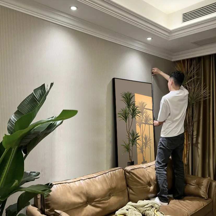 客厅沙发挂画版风过道画竖背景玄关简约墙落地批发植物装饰画光影图片