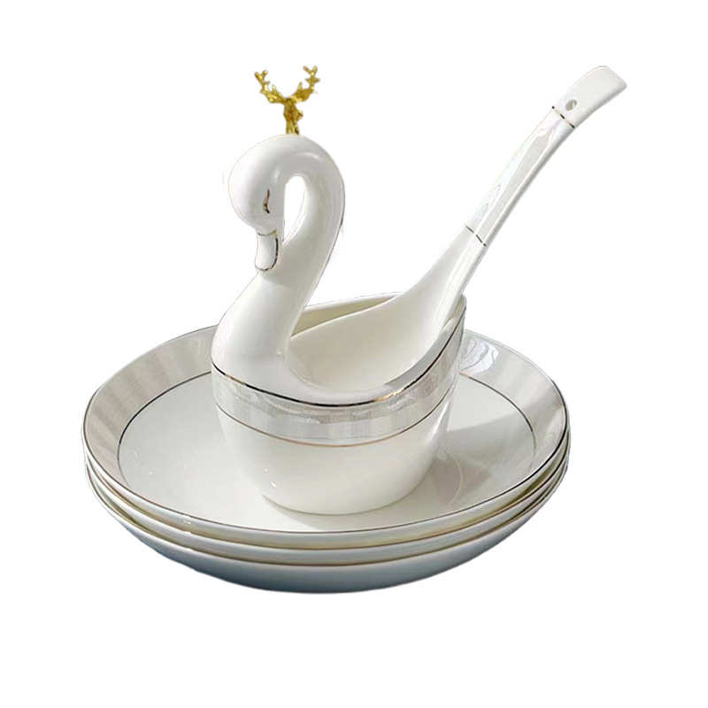 景德镇陶瓷餐具碗碟套装家用景德镇陶瓷珐琅彩餐具套装骨瓷中式