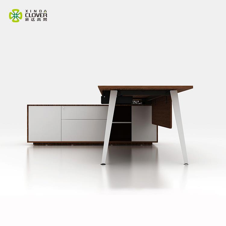 办桌椅合L型经理老板桌裁总桌CDO现代简组约木制面板公办公家具