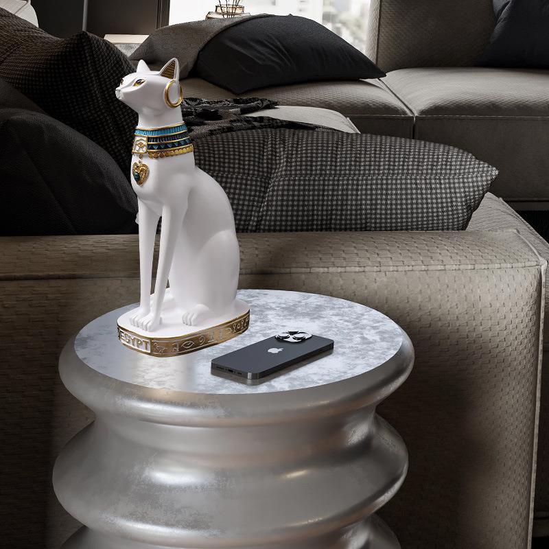 白埃及猫创电摆件意客厅酒柜金视柜玄关现代北欧风家居软装759饰