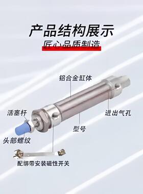 迷你气缸MA16/2/X2MA205/032X3575X25缸0气动小型气大全