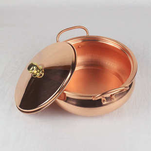 手工铜火锅铜汤锅电磁用铜锅铜火锅涮锅紫铜铜锅家用饭店用铜锅