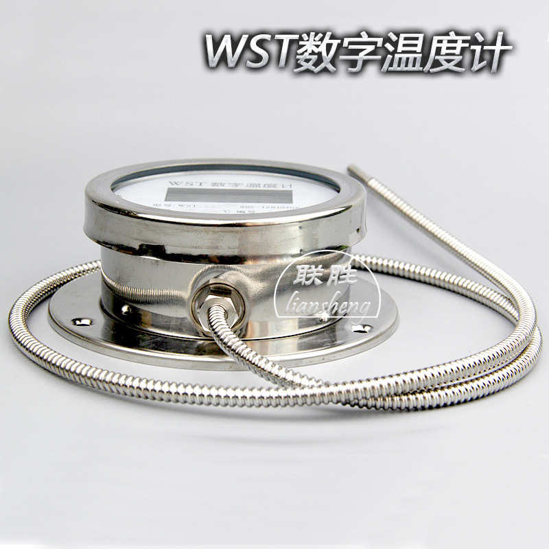 DTM491不锈钢带探头数字双金属温度计WST数显防水工业用表