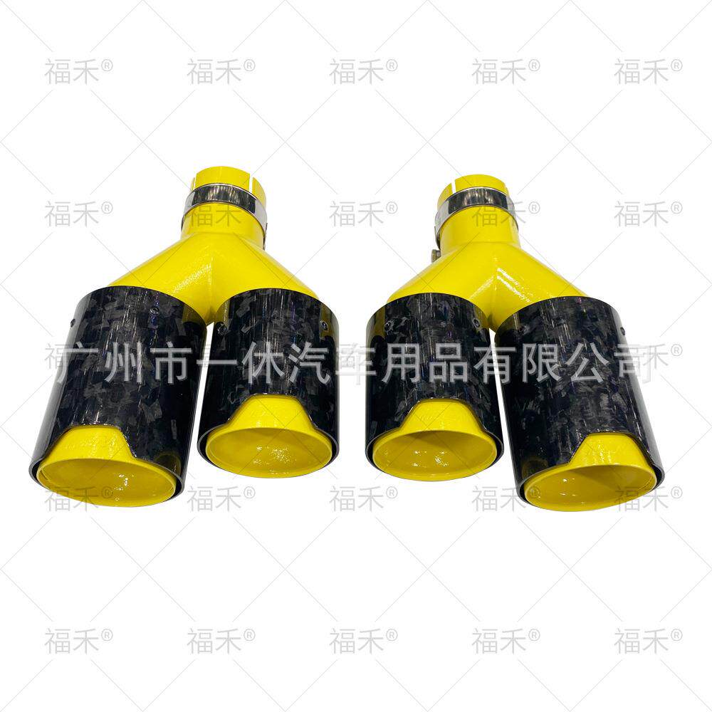 适用宝马3系4系5系6系X3X4X5X6排气管切割改装碳纤MP四出尾喉缎纹