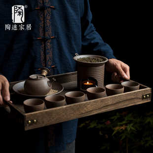陶迷老岩泥手工粗陶烤茶炉家用蜡烛温茶炉陶瓷茶叶提香器烘焙炉
