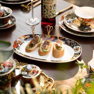 欧式碟全套奢华家用摆平餐具送礼台酒店骨瓷圆盘陶瓷碗筷套装高档