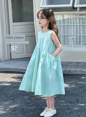 NEXT GJLG 女童连衣裙夏装2025新款夏季儿童背心公主裙女孩纯棉裙
