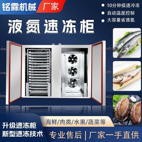 全自动商用果蔬锁鲜立式液氮速冻机风冷海鲜肉类面食液氮速冻柜