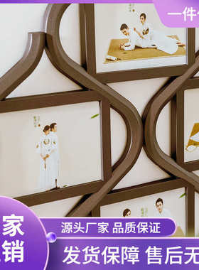 9LA3批发相框结新中式复古带打印照片小挂件古风风摆台相片墙挂墙