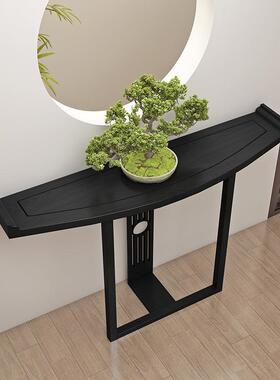 新中式半圆玄桌实靠墙弧形玄关木窄门厅端KX6154景台仿古条案翘头