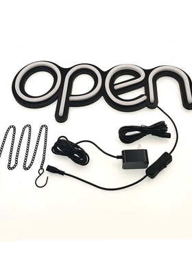 43CM白色硅胶霓虹灯板OPEN牌字母灯板LED广告牌可颜色