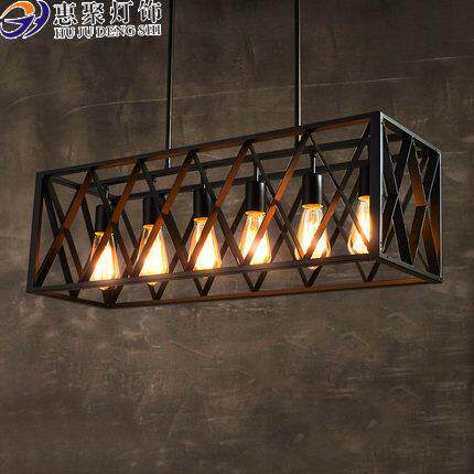 北欧艺术创意个性复古灯具酒吧台工业风美式铁艺餐厅灯铁艺吊灯