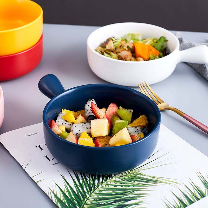 创意陶瓷餐具ins烘培带柄烤碗烤盘焗饭碗家用菜盘早餐碗沙拉碗