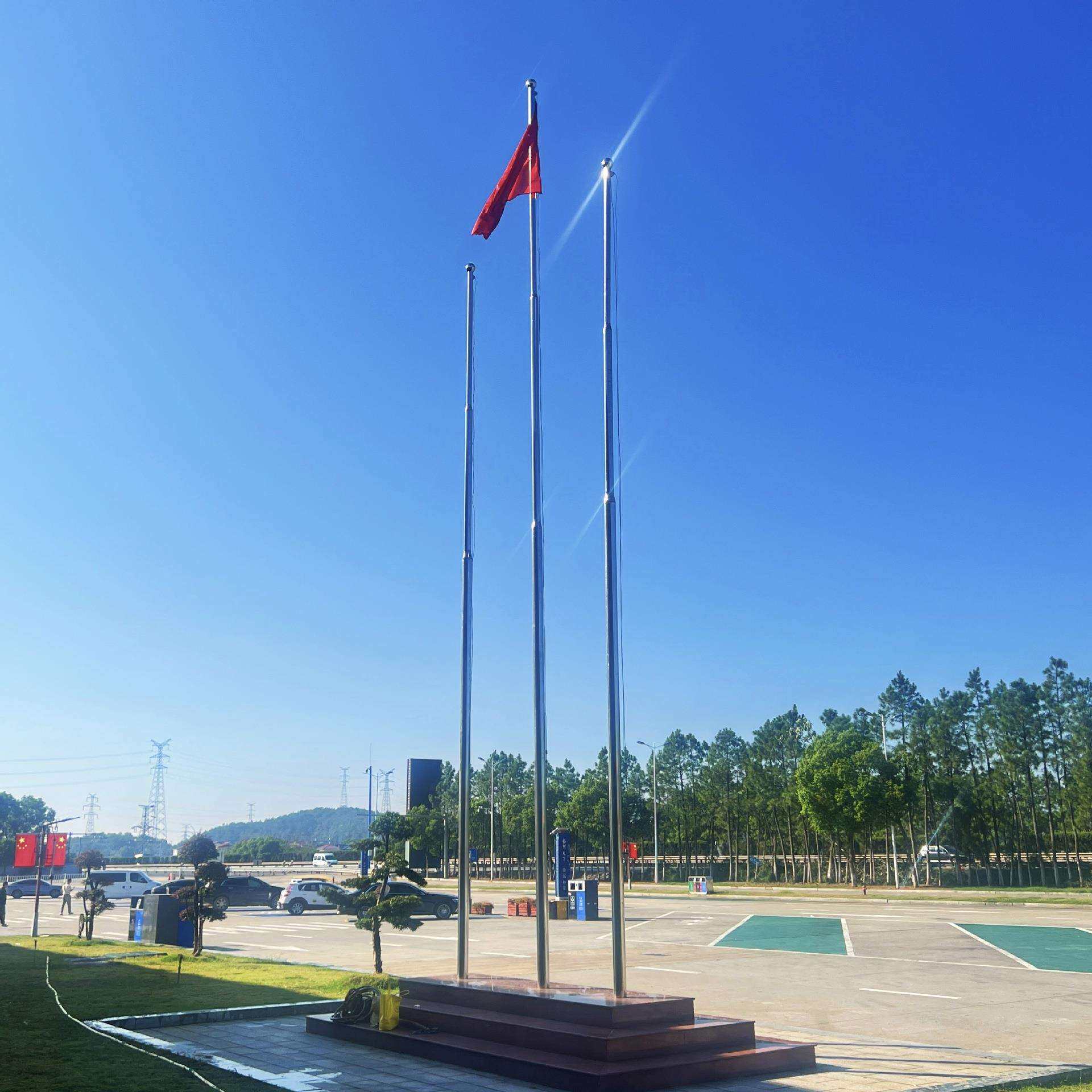 厂家不锈钢升降国旗旗杆户外国旗杆企业学校手动电动升降旗杆