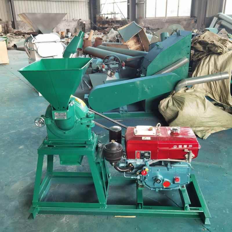 300型柴油版稻壳粉碎机玉米面杂粮粉碎机杏仁杏核齿盘粉碎机