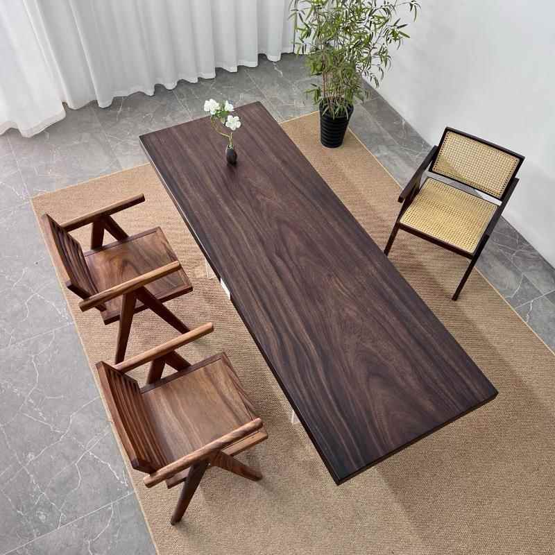 南桃美胡木实木干大板合原木整板茶1102桌泡茶台椅组雨木大板客厅