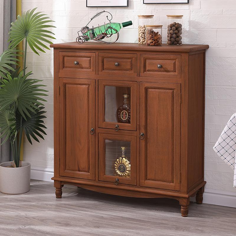 C柜美斗式实木储卧室客厅收纳物柜茶UNU水柜五斗柜靠墙小柜子9餐