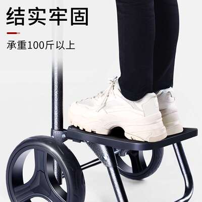 买菜车小拉车布袋老年车人轮可F9755HJH坐拉折杆轮子手推网大红轻