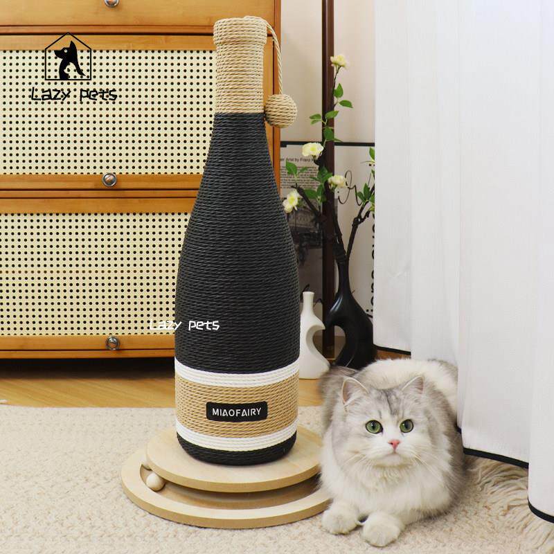 Lazy pets红酒瓶猫抓板剑麻猫抓柱耐抓不掉屑保护沙发立式猫玩具
