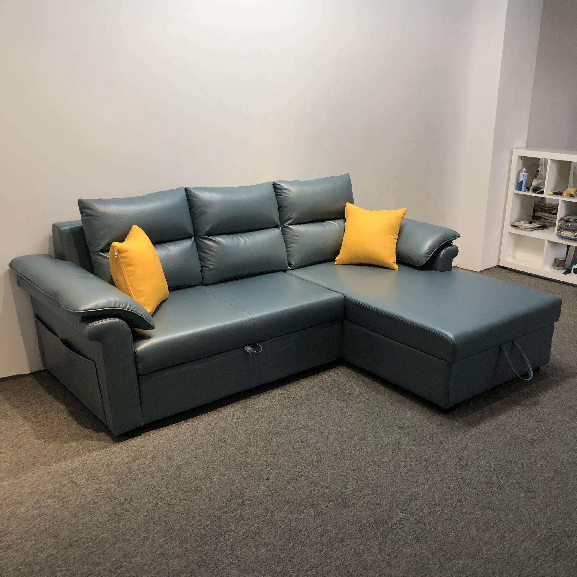 多功能科技布沙发床两用大小户型贵妃带转角组合储物折叠沙发床