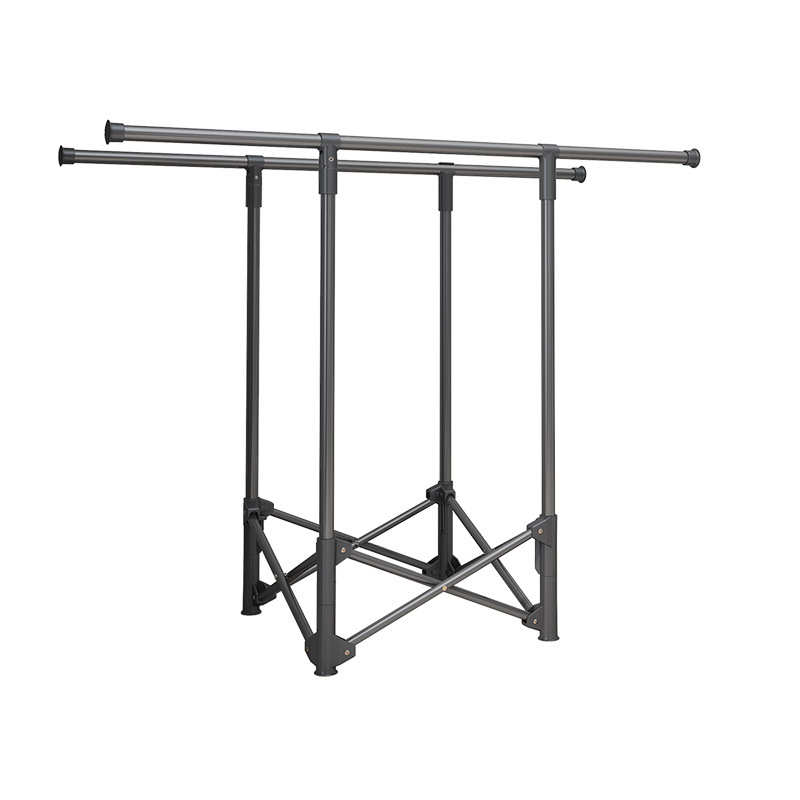 架室内单杆式挂衣免家用晾衣架折叠卧室落地小户型安装阳台晒衣服