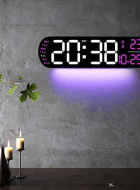 6意D新品挂钟多功能时钟客厅6651创钟表大屏LE数字闹钟计时651
