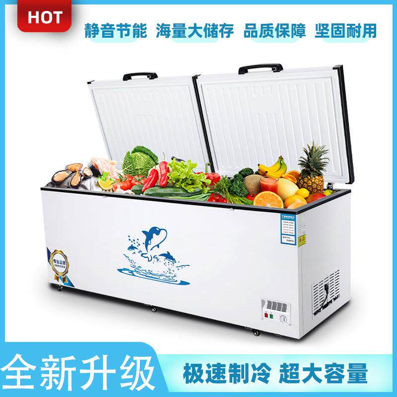 卧式冷藏柜商用大容量冰柜家用冰箱冷冻保鲜双温铜管卧柜