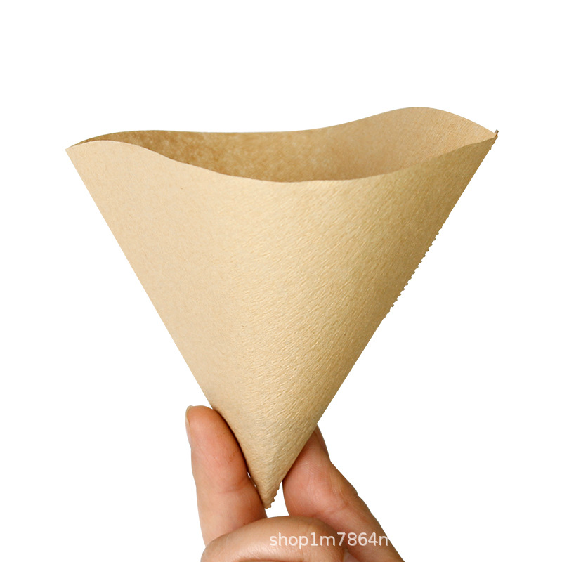 手冲咖啡过滤纸无漂白加厚锥型咖啡滤纸滴漏茶叶过滤杯50枚原