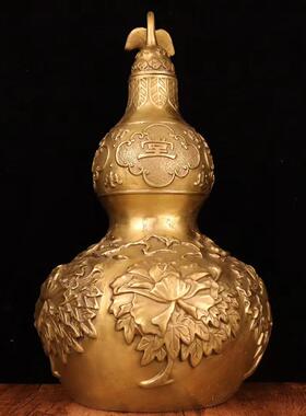 直销新款铜开盖葫芦摆件富贵玉堂家居工艺装饰品摆件吉祥富贵大号
