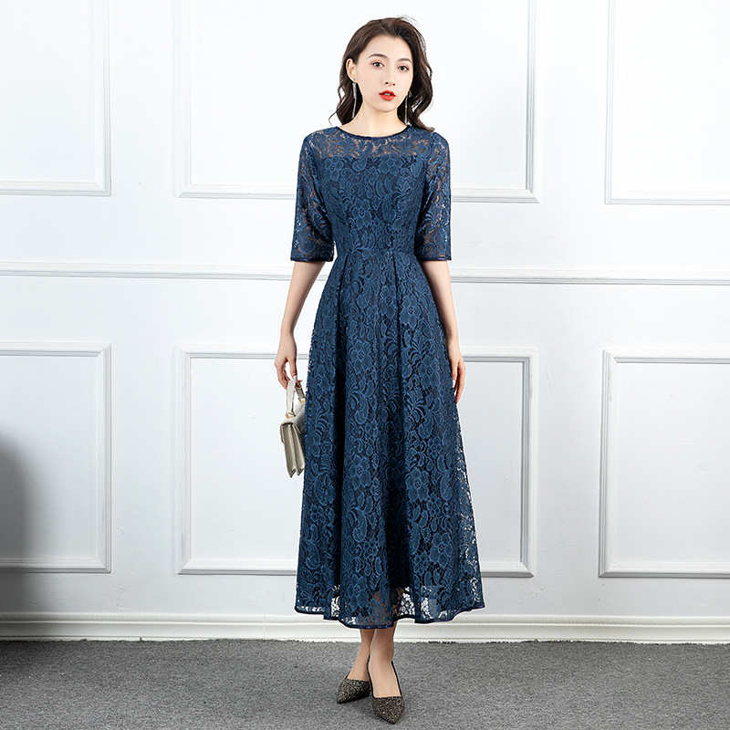 晚礼服年会2025新款夏季名媛气质修身礼服长款婚礼蕾丝连衣裙女
