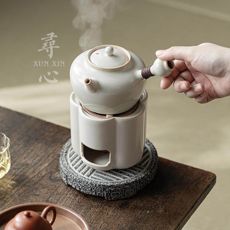 苏打釉陶瓷煮茶炉功夫茶具围炉煮茶碳炉套装侧把煮茶壶罐罐壶
